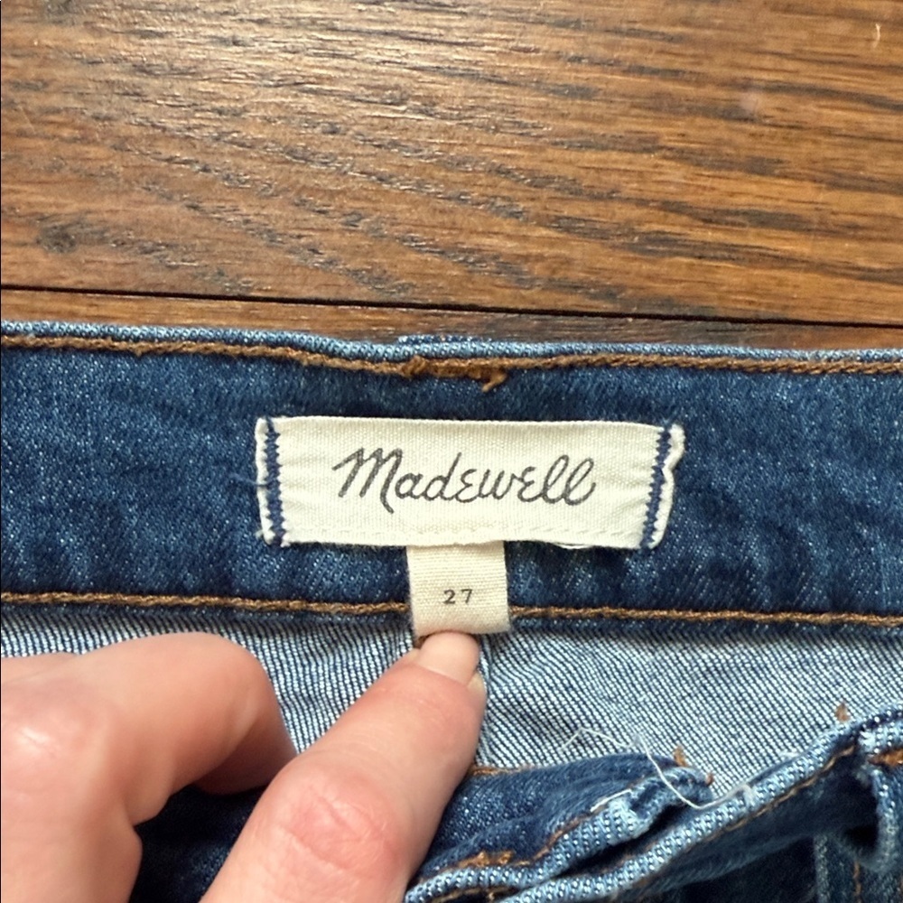 Madewell Blue Denim Button Front Mini Skirt Size 27 - Picture 3 of 8